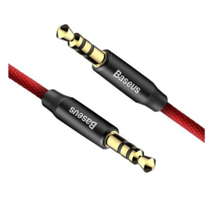 Кабель мультимедійний Jack 3.5mm Yiven M30 M/M 1.5m red-black Baseus (CAM30-C91)