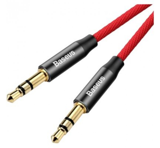 Кабель мультимедійний Jack 3.5mm Yiven M30 M/M 1.5m red-black Baseus (CAM30-C91)