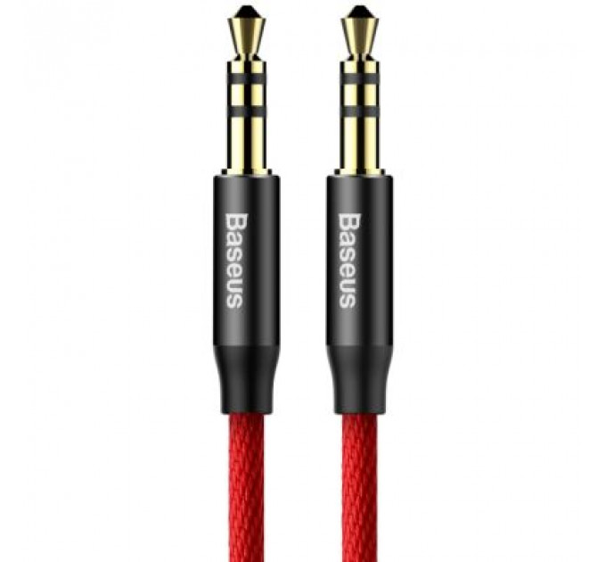 Кабель мультимедійний Jack 3.5mm Yiven M30 M/M 1m red-black Baseus (CAM30-B91)
