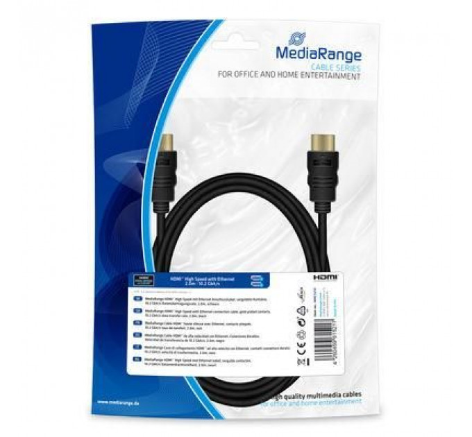Кабель мультимедійний HDMI to HDMI 3.0m MRCS198 Mediarange (MRCS210)
