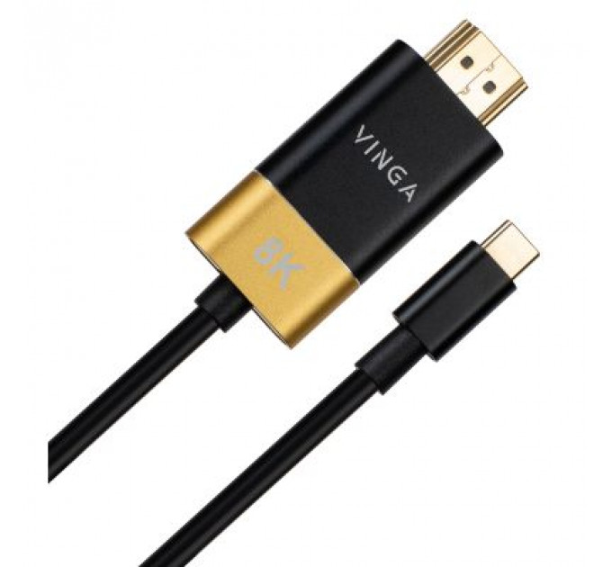 Кабель мультимедійний USB-C to HDMI 1.5m v2.1 8K60Hz Gold plated Vinga (VCPVCCH2115)