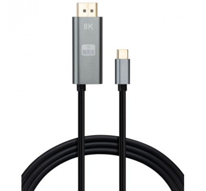Кабель мультимедійний USB-C to DisplayPort 1.5m v1.4 8K60Hz PD 100W port Vinga (VCPVCCD1415PD)