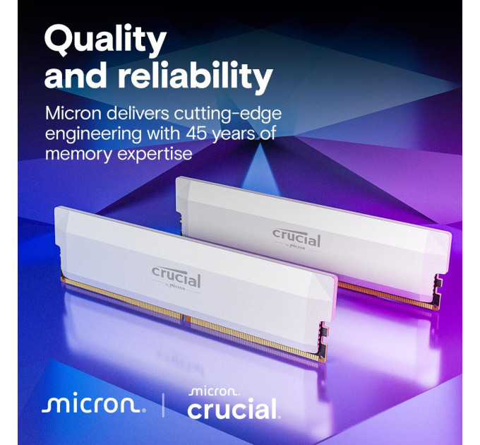 Crucial Набір з двох модулів пам'яті 64GB DDR5-6000 K2 PRO OC CP2K32G60C40U5W CRUCIAL