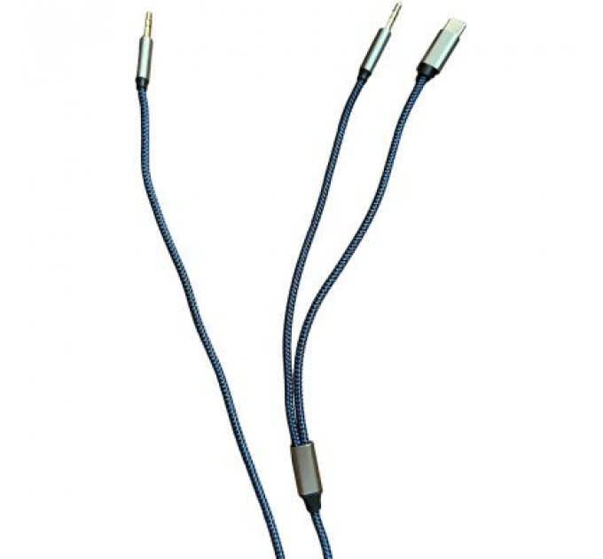 Кабель мультимедійний AUX MH-270 jack - jack 3.5mm-Type-C 1.2m blue XoKo (XK-MH-270)