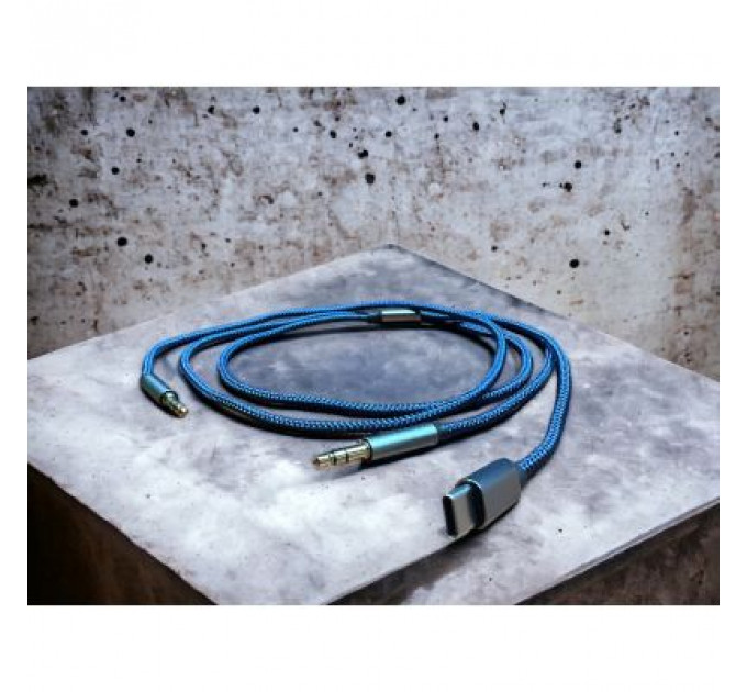 Кабель мультимедійний AUX MH-270 jack - jack 3.5mm-Type-C 1.2m blue XoKo (XK-MH-270)