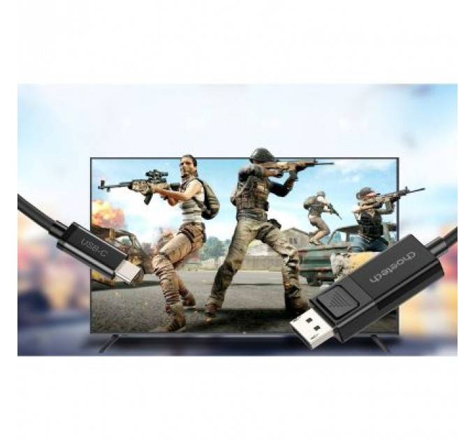 Кабель мультимедійний USB 3.1 Type-C to DisplayPort 1.8m V1.4 Thunderbolt 3 4K60Hz PVC Choetech (XCP-1803)