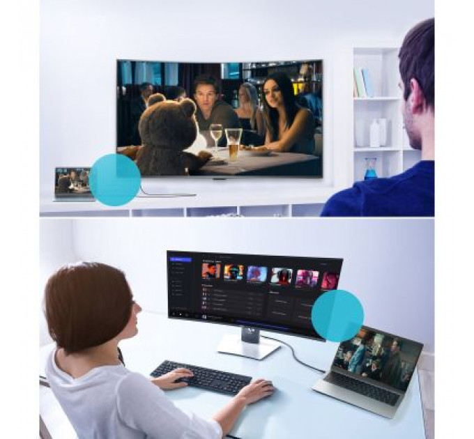 Кабель мультимедійний USB 3.1 Type-C to DisplayPort 1.8m V1.4 Thunderbolt 3 4K60Hz PVC Choetech (XCP-1803)