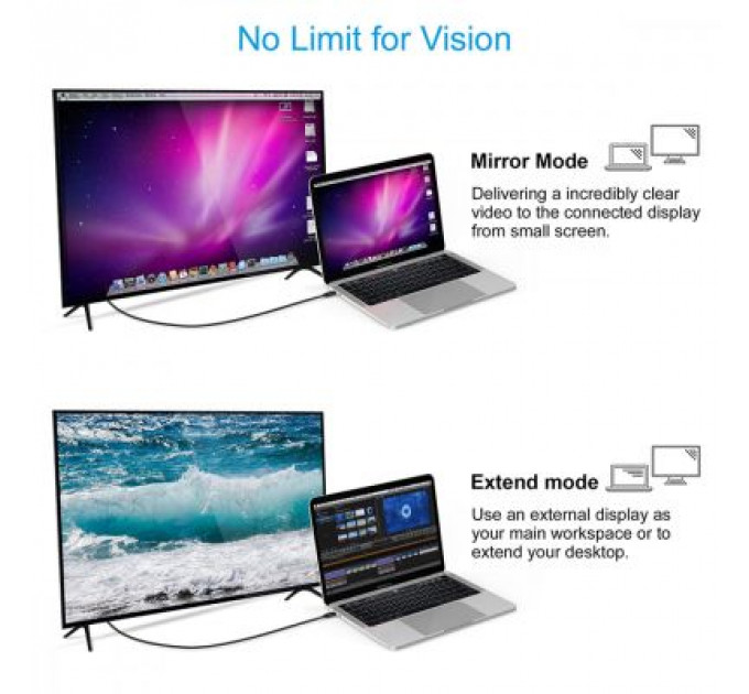 Кабель мультимедійний USB-C to HDMI 3.0m USB 3.1 Thunderbolt 3 Choetech (XCH-0030)