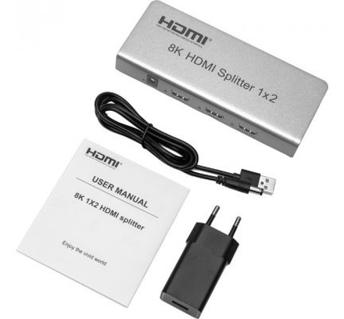 Розгалужувач PowerPlant HDMI 8K 1x2 (CA914197)