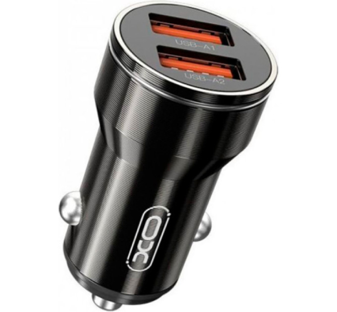 XO Зарядний пристрій XO 2xUSB 12W black (CC48.black)