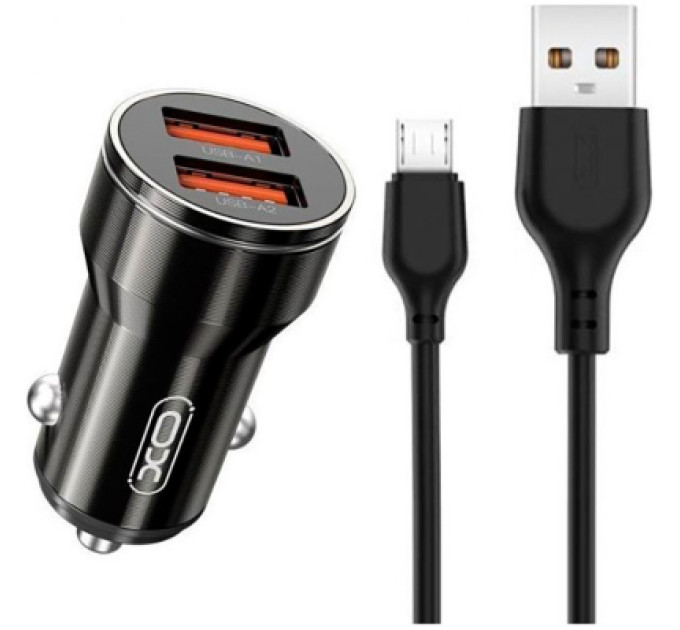 XO Зарядний пристрій XO 2xUSB 12W black (CC48.black)