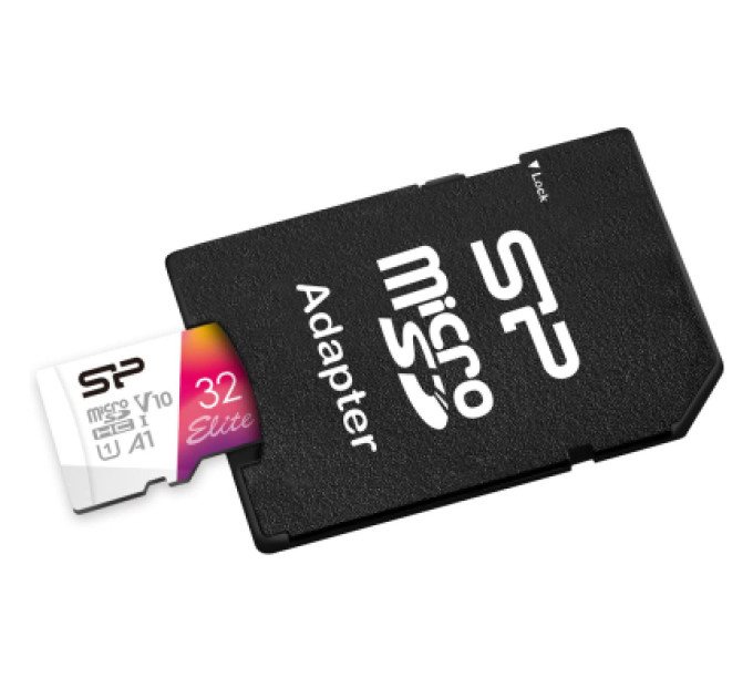 Silicon Power Карта пам'яті Silicon Power 32GB microSD class10 UHS-I A1 V10 Elite COLOR (SP032GBSTHBV1V20SP)
