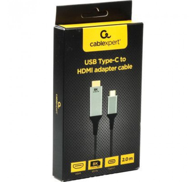 Кабель мультимедійний USB-C to HDMI 2.0m 8K 60Hz Cablexpert (A-CM-HDMIM8K-2M)