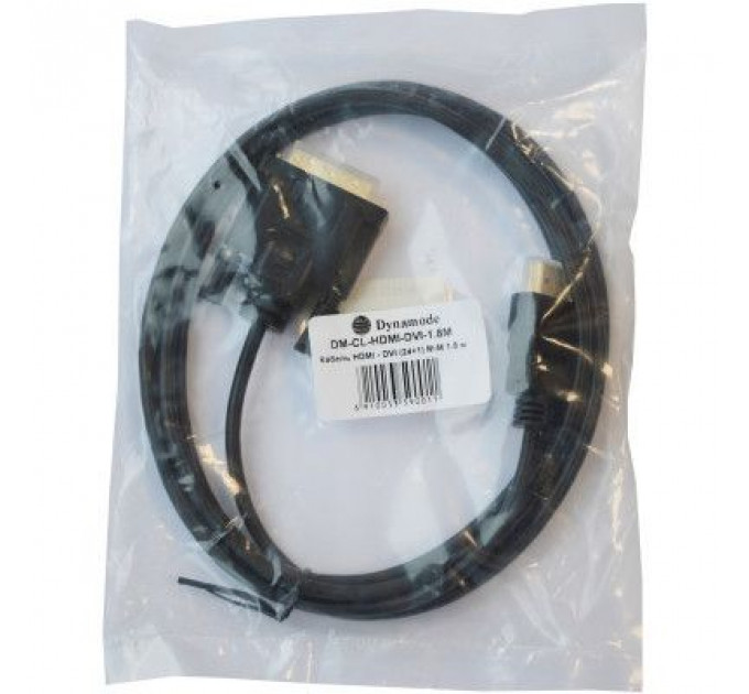 Кабель мультимедійний HDMI to DVI 24+1 1.8m Dynamode (DM-CL-HDMI-DVI-1.8M)