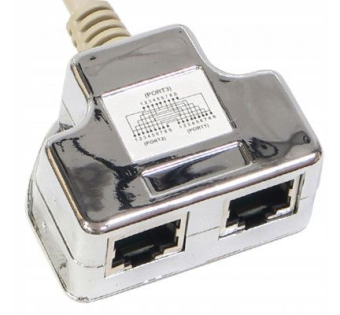Розгалужувач витої пари, UTP, cat.5e, 1*Male/RJ45-2*Femail/RJ45 Hypernet (YT4-U2-U2)