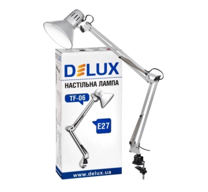 Настільна лампа Delux TF-06 E27 Срібляста (90012372)