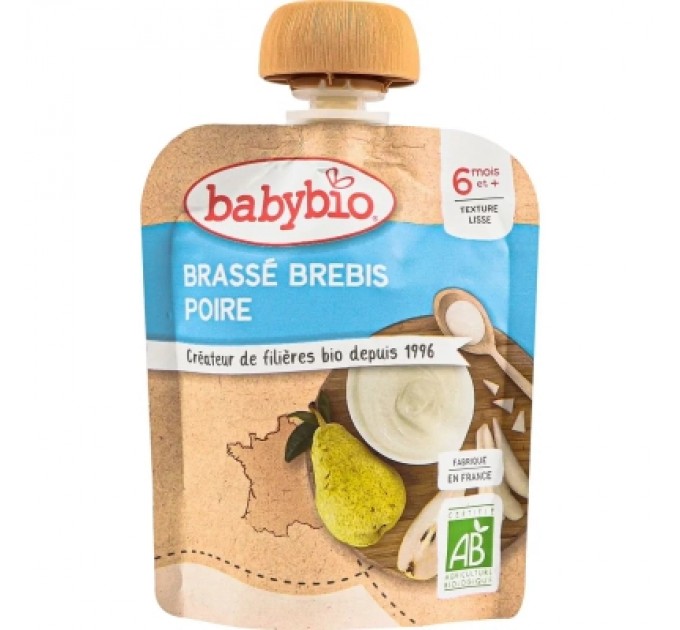 Дитяче пюре BabyBio Органічне з овечого молока з грушею 85 г (54091)