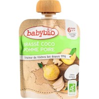 Дитяче пюре BabyBio Органічне з кокосового молока з яблуком та грушею 85 г (54094)