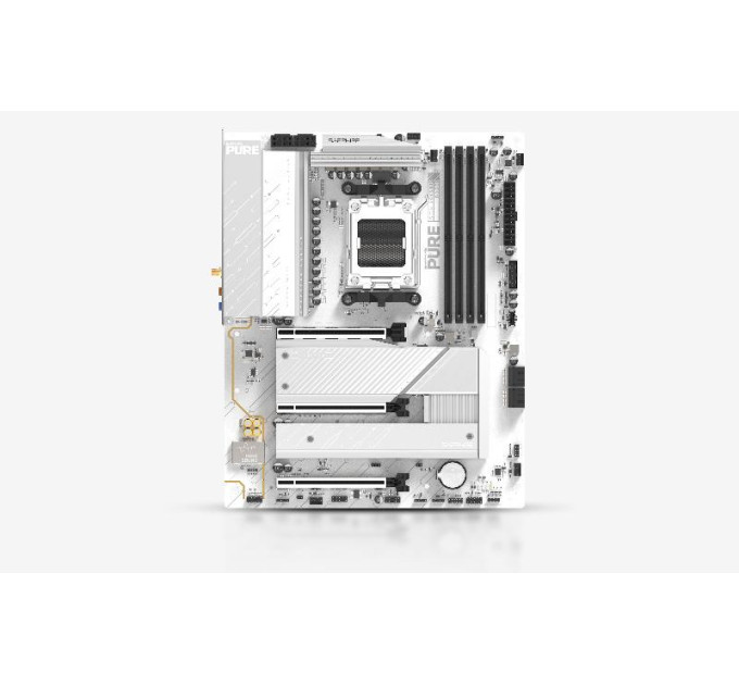 Sapphire Материнcька плата SAPPHIRE PURE B850A WIFI7 sAM5 B850 4xDDR5 M.2 HDMI DP Wi-Fi BT ATX білий