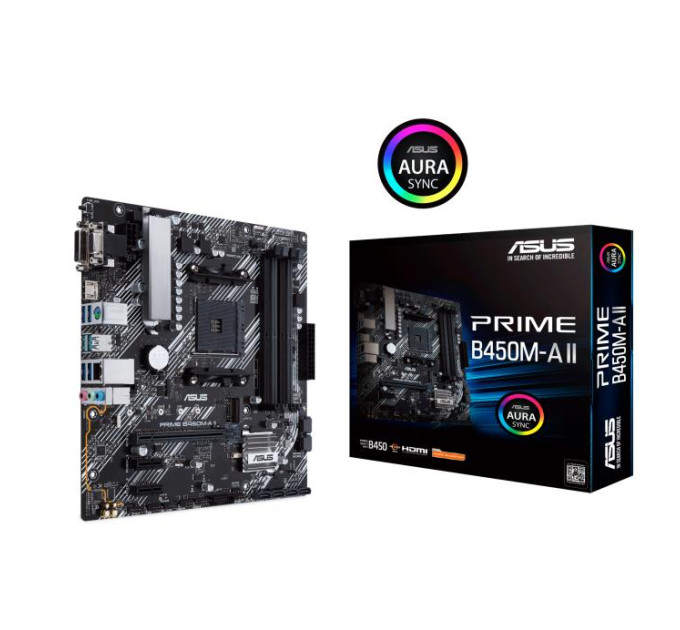 ASUS components Материнcька плата ASUS PRIME B450M-A II sAM4 B450 4xDDR4 HDMI DVI D-Sub mATX