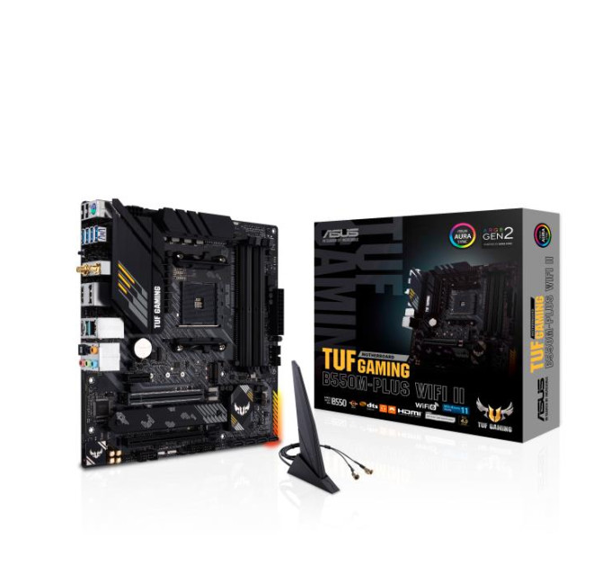 ASUS components Материнcька плата ASUS TUF GAMING B550M-PLUS WIFI II sAM4 B550 4xDDR4 M.2 HDMI DP Wi-Fi BT mATX