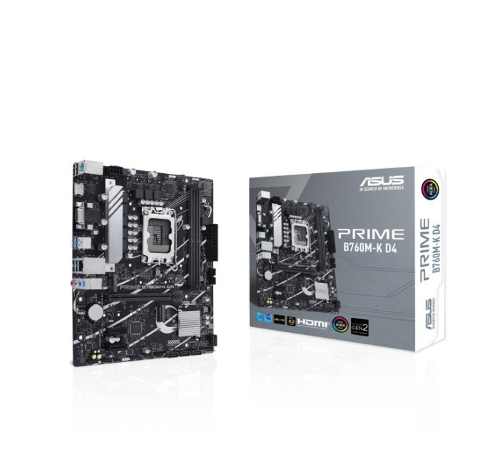ASUS components Материнcька плата ASUS PRIME B760M-K D4 s1700 B760 2xDDR4 M.2 HDMI D-Sub mATX