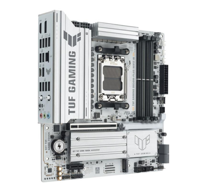 ASUS components Материнcька плата ASUS TUF GAMING B850M-PLUS WIFI7 W sAM5 B850 4xDDR5 M.2 HDMI DP Wi-Fi BT mATX білий