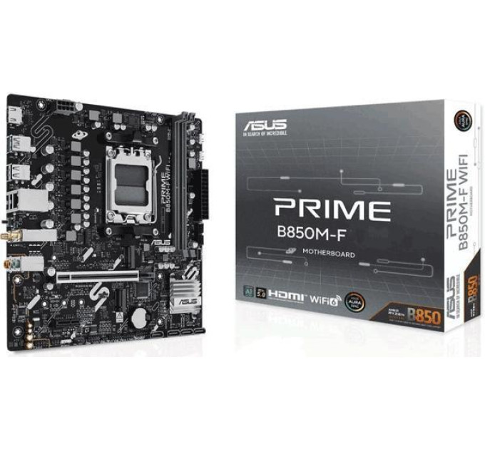 ASUS components Материнcька плата ASUS PRIME B850M-F sAM5 B850 2xDDR5 M.2 HDMI Wi-Fi BT mATX