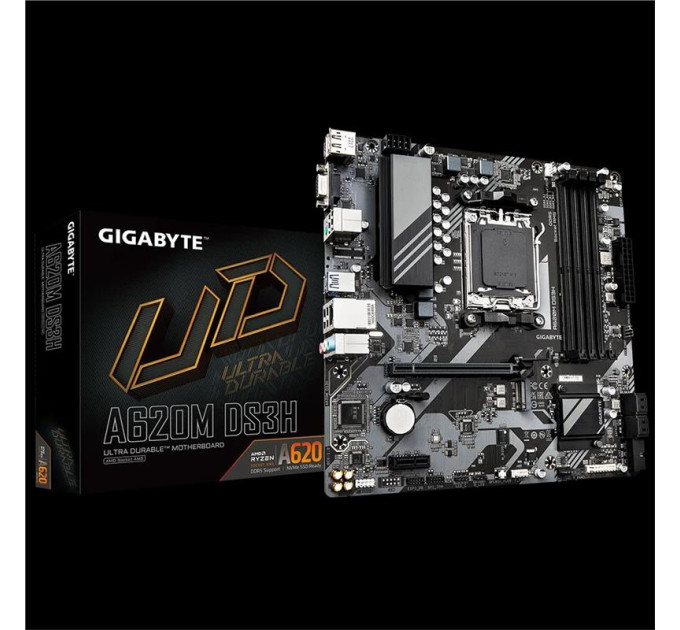 Gigabyte components Материнська плата GIGABYTE A620M DS3H sAM5 A620 4xDDR5 M.2 HDMI DP mATX