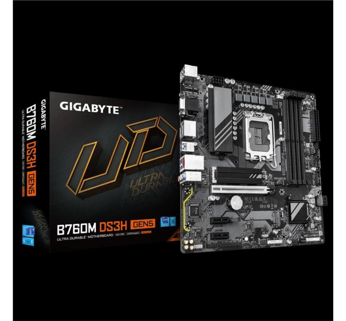 Gigabyte components Материнська плата GIGABYTE B760M DS3H GEN5 B760 s1700 4xDDR5 M.2 HDMI ATX