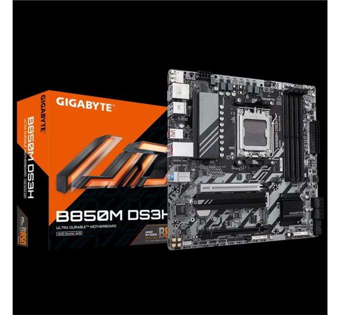Gigabyte components Материнська плата GIGABYTE B850M DS3H sAM5 B850 4xDDR5 M.2 HDMI DP mATX