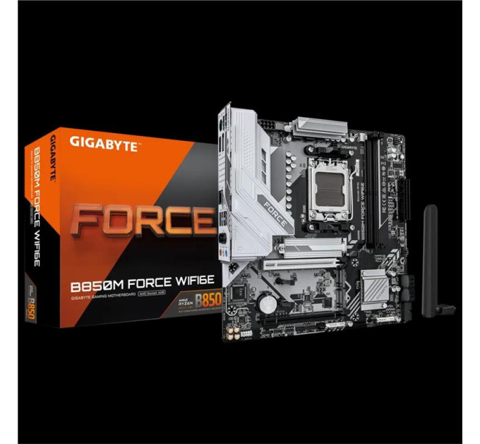 Gigabyte components Материнська плата GIGABYTE  B850M FORCE WF6E sAM5 B850 2xDDR5 M.2 Wi-Fi BT HDMI DP mATX