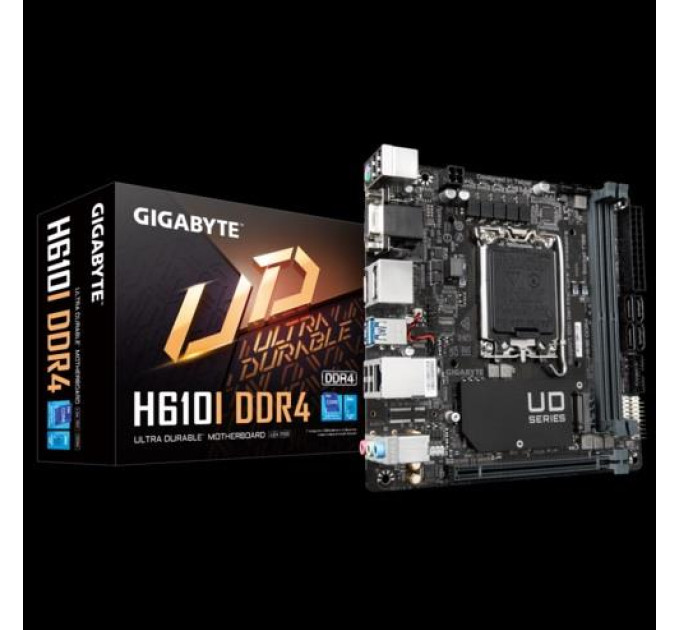Gigabyte components Материнська плата GIGABYTE H610I DDR4 s1700 H610 2xDDR4 M.2 HDMI D-Sub mITX