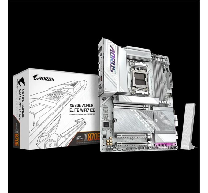 Gigabyte components Материнська платаGIGABYTE X870E A ELITE WF7 ICE sAM5 X870 4xDDR5 M.2 HDMI DP Wi-Fi ATX білий