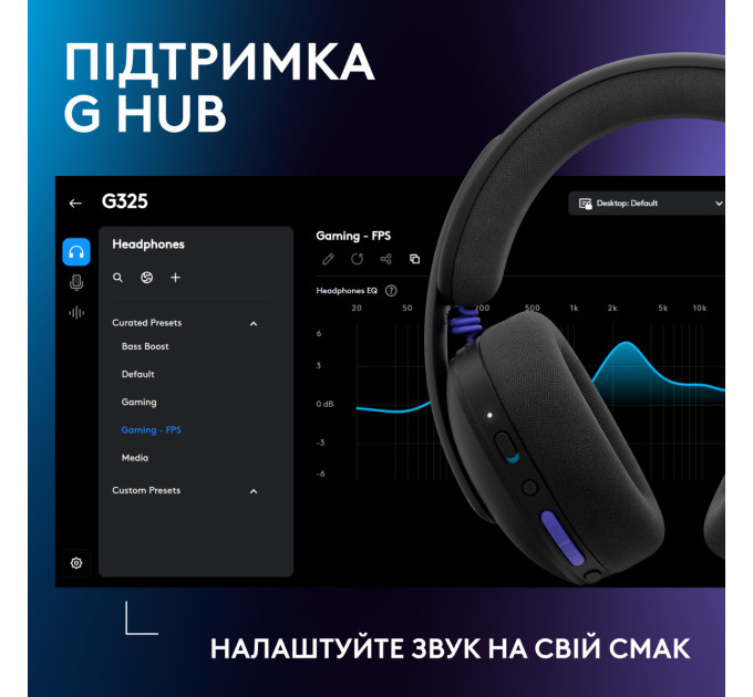 Logitech Гарнітура Logitech G325 Lightspeed Black (981-001524)