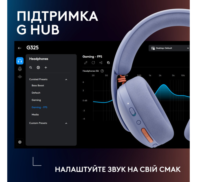 Logitech Гарнітура Logitech G325 Lightspeed Lilac (981-001538)