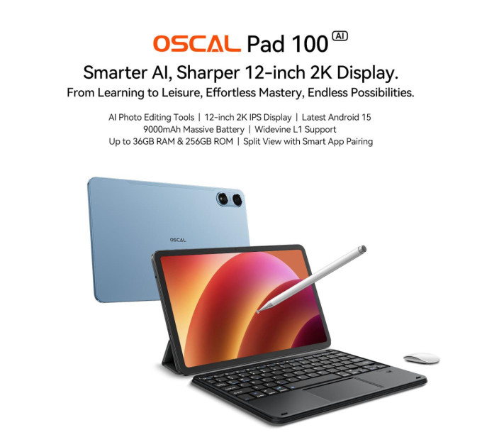 Oscal Планшет PAD100 GREY 12" 256GB OSCAL