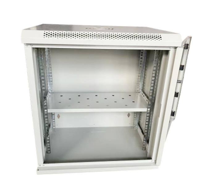 GEAR Шафа настінна GEAR 12U 19" 600x600x600 мм, + полка 19", grey (GWMSN-12U-600-600G)
