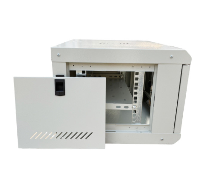 GEAR Шафа настінна GEAR 6U 19" 600x450x350 мм, + полка 19", grey (GWMSN-6U-600-450G)