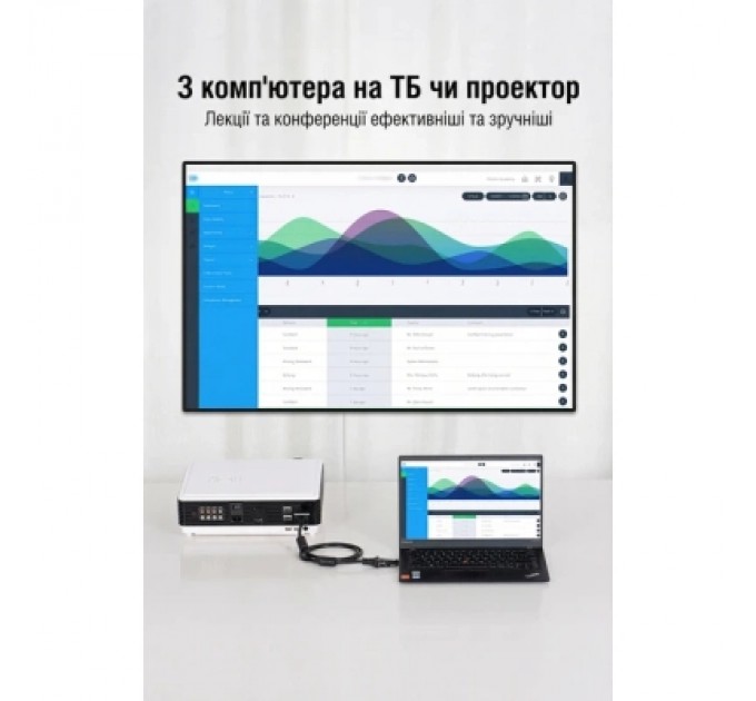 Перехідник HDMI M to VGA F 1080P 60Hz 3,5mm Audio Vention (AIDB0)