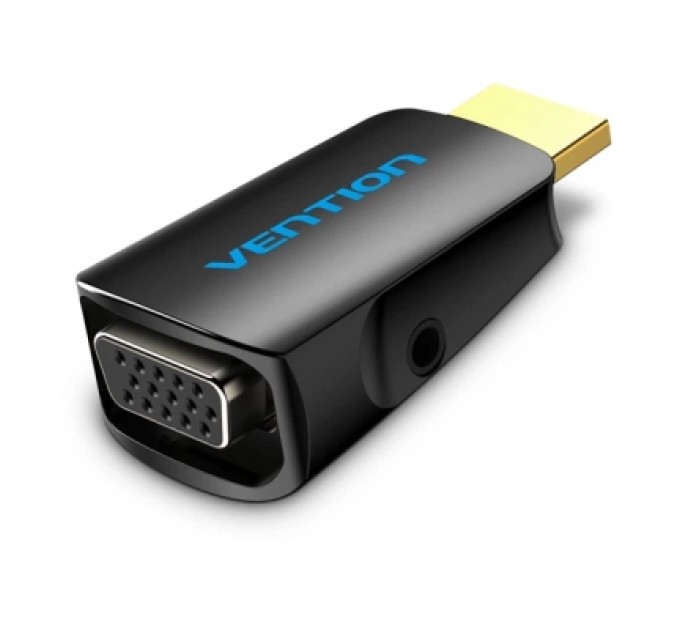 Перехідник HDMI M to VGA F 1080P 60Hz 3,5mm Audio Vention (AIDB0)