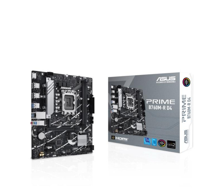 ASUS components Материнcька плата ASUS PRIME B760M-R D4 s1700 B760 2xDDR4 M.2 HDMI mATX