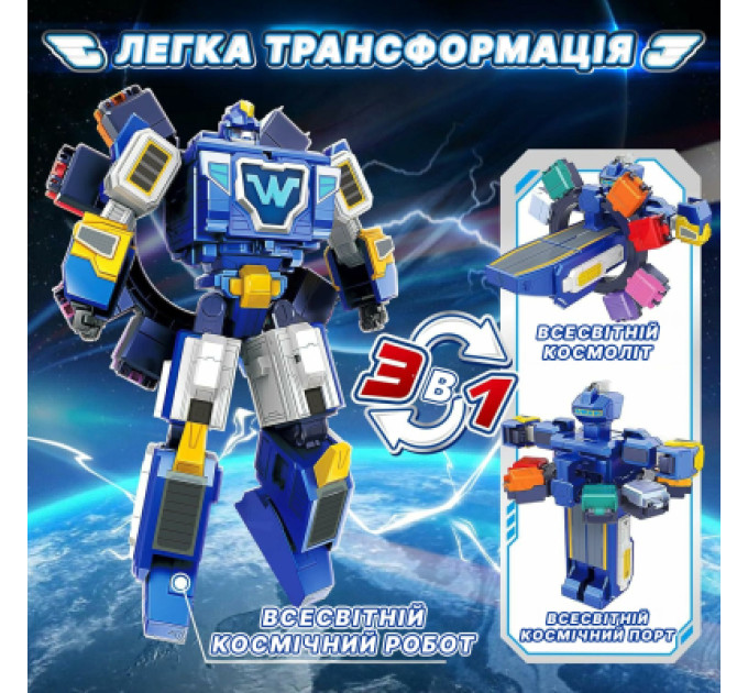Super Wings Трансформер Super Wings Transforming Всесвітній космодром 3 в 1 (YW780288)