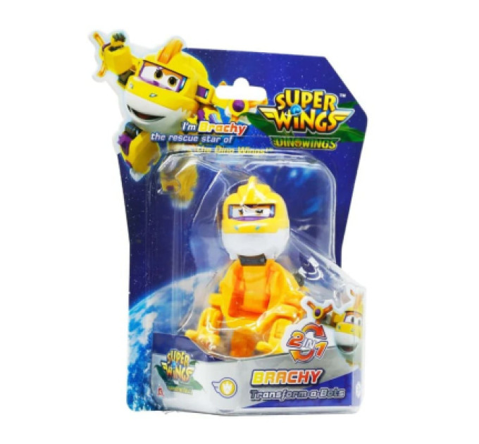 Super Wings Фігурка Super Wings трансформер Transform-a-Bots Брахі (Brachy), 5см (YW790043)