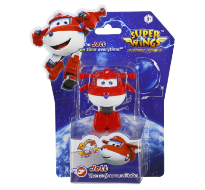 Super Wings Фігурка Super Wings трансформер Transform-a-Bots Джетт (Jett) (EU780010)