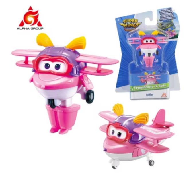 Super Wings Фігурка Super Wings трансформер Transform-a-Bots Еллі (Ellie), 5 см (EU770038)