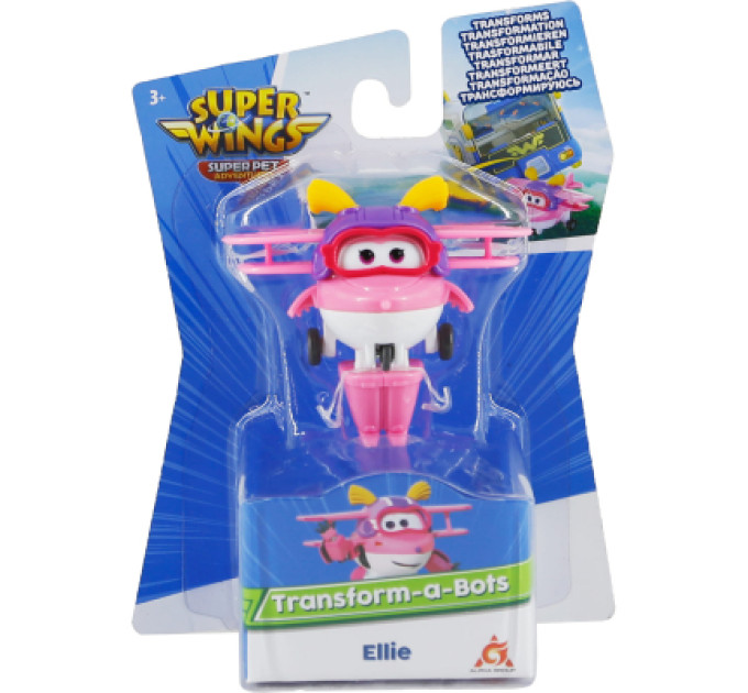 Super Wings Фігурка Super Wings трансформер Transform-a-Bots Еллі (Ellie), 5 см (EU770038)