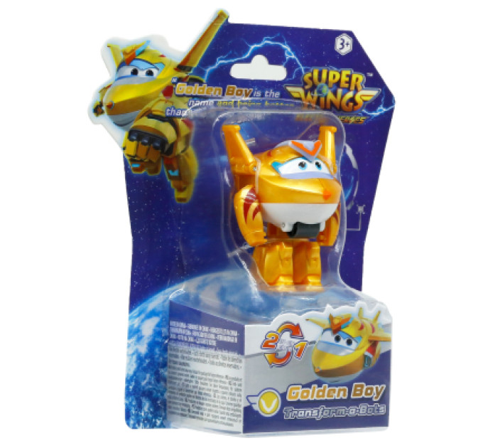 Super Wings Фігурка Super Wings трансформер Transform-a-Bots Золотий Хлопчик (Golden Boy) (EU780031)