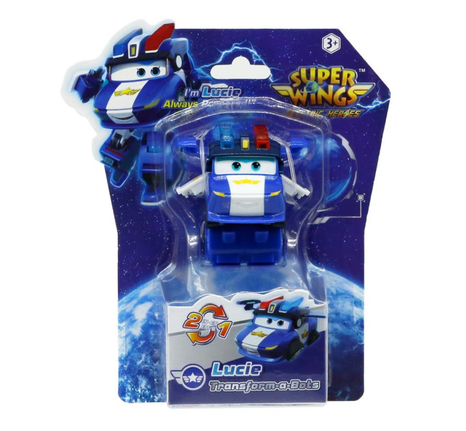 Super Wings Фігурка Super Wings трансформер Transform-a-Bots Люсі (Lucie), 5 см (EU780035)