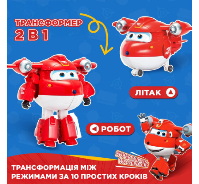 Super Wings Фігурка Super Wings трансформер Transforming Джетт (Jett) (EU780210)